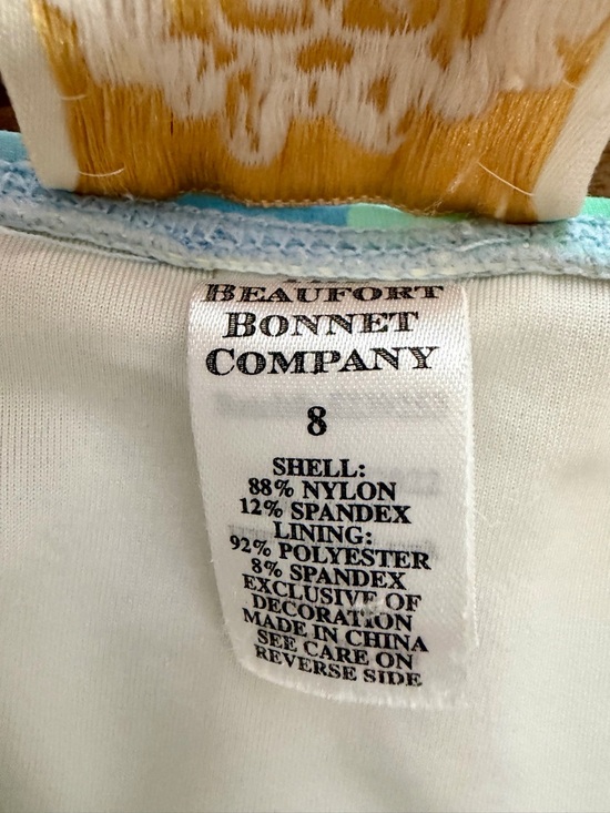 The Beaufort Bonnet Girls Grace Bay Floral Bathing Suit 8 Blue Green Floral - Picture 7 of 8